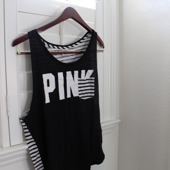 Black and white tank top from PINK - Picture 1 of 2